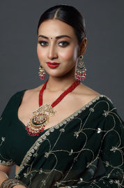 Crimson Grandeur Heritage Lakh Necklace