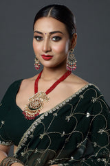 Crimson Grandeur Heritage Lakh Necklace