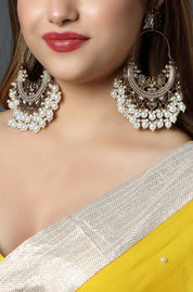 Pearl Cascade Chandbalis Earrings