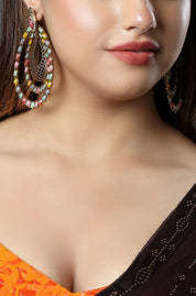 Artisan Beaded Teardrop Earrings