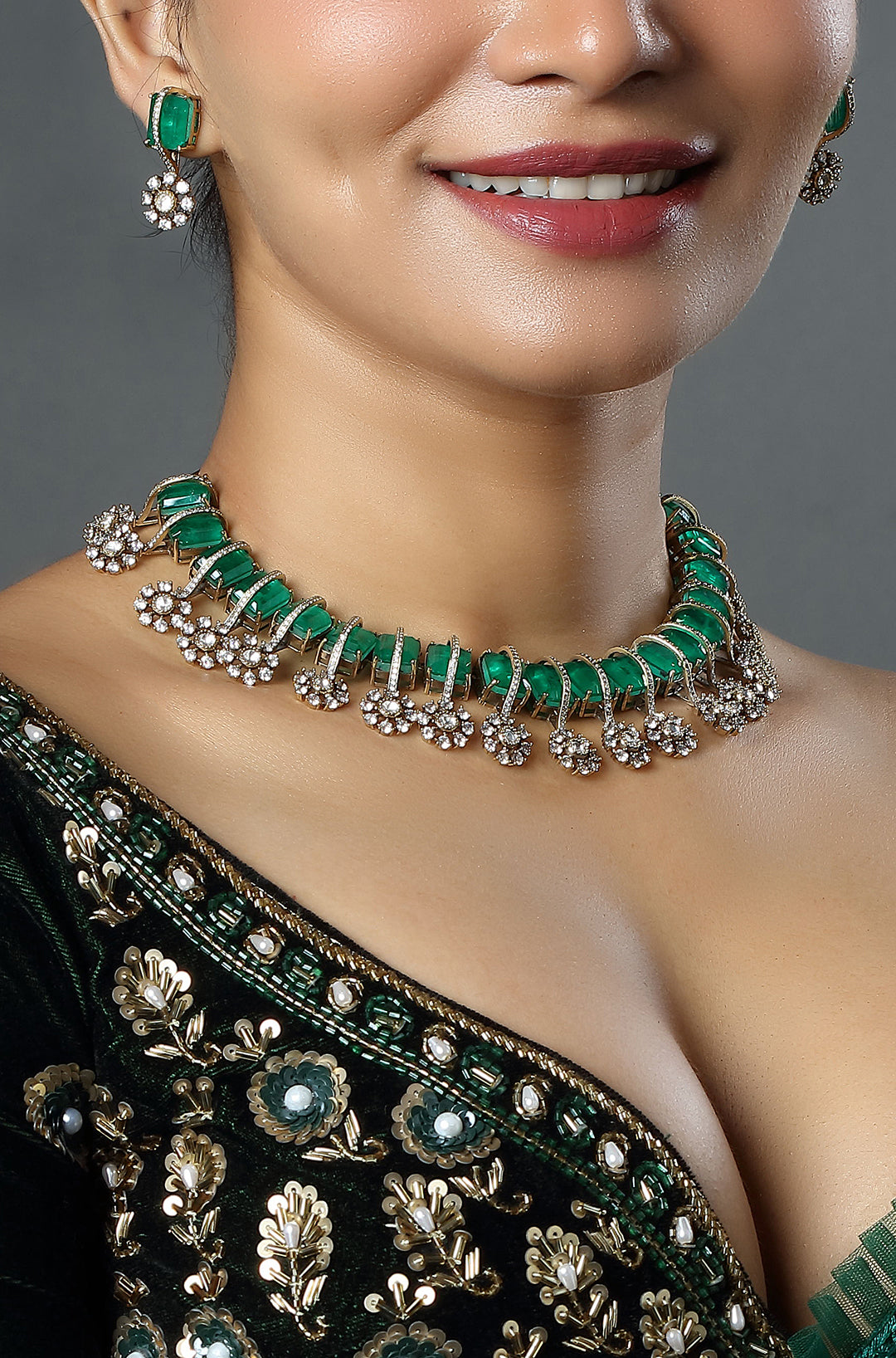 Silvermist Emeralds Necklace