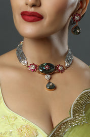 Mughal Mystique Natural Labradorite Stone Choker