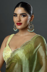 Signature Sea Green Kundan Chandbali Earrings