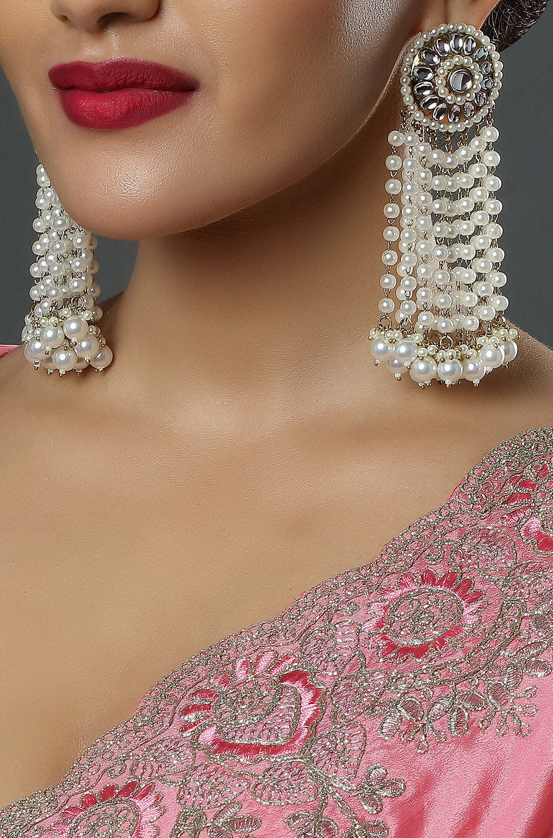 Heirloom Pearl & Kundan Long Earrings