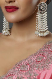 Heirloom Pearl & Kundan Long Earrings