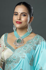 Azure Allure Leaf Necklace