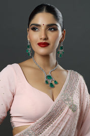 Silver Plated Cubic Zirconia Stone Necklace