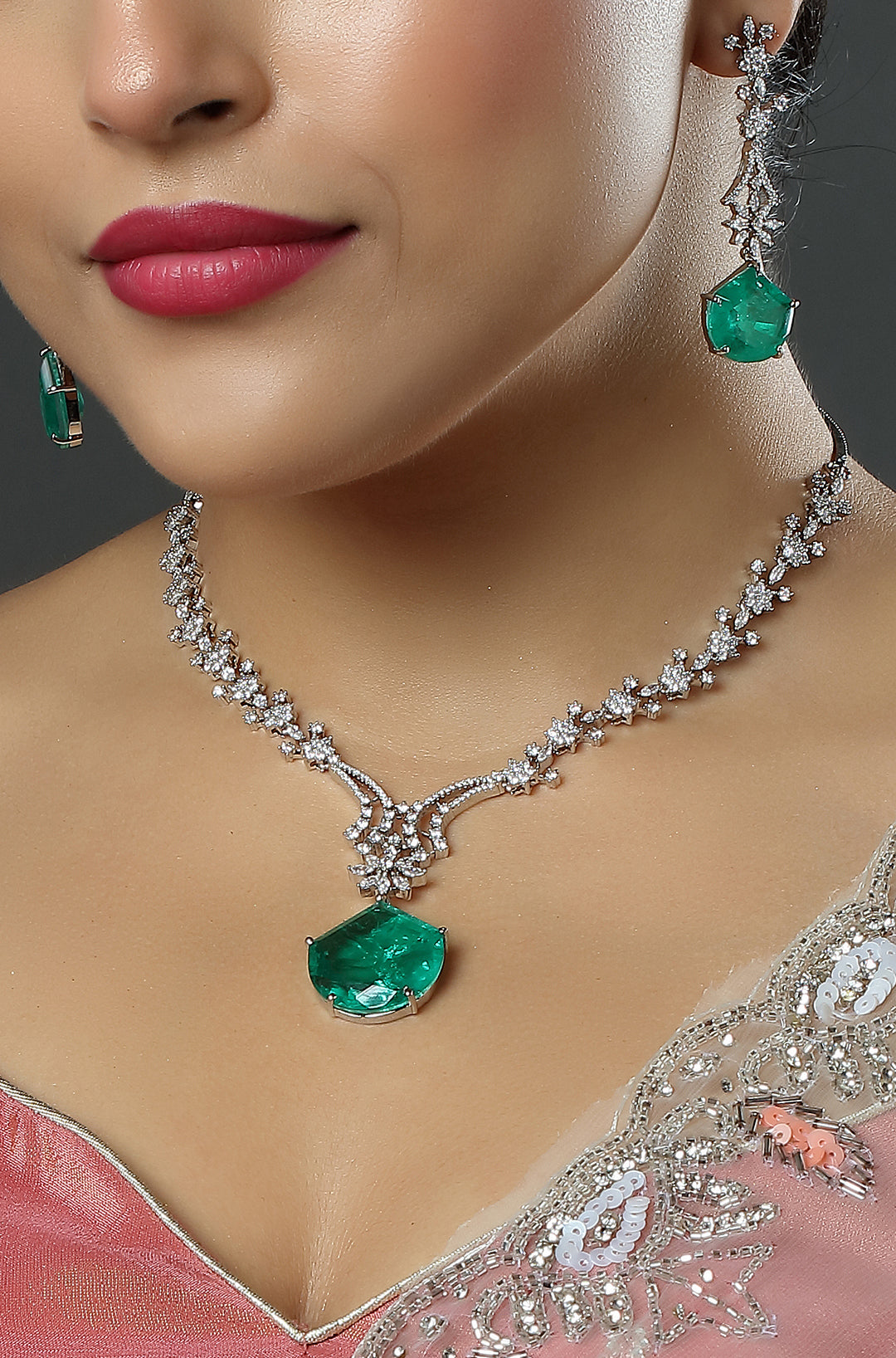 CZ Aquamarine Necklace