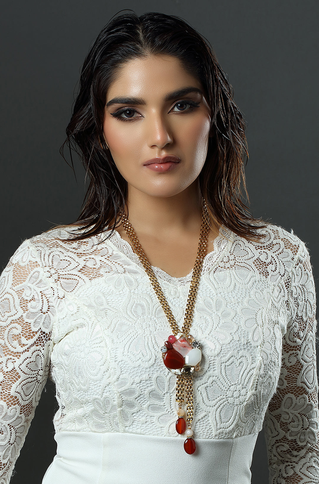 Coral Sands Lariat Necklace