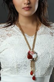 Coral Sands Lariat Necklace