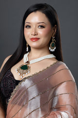 Nartika Pota Stone And Pearl Long Necklace