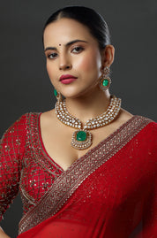 The Emerald Grandeur Kundan Necklace