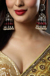 Ruby Mayuri Jhumkas