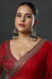 Emerald Jhankar Jhumkas