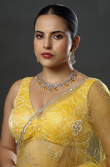Diamond Necklace with Flower Pattern Necklace Set