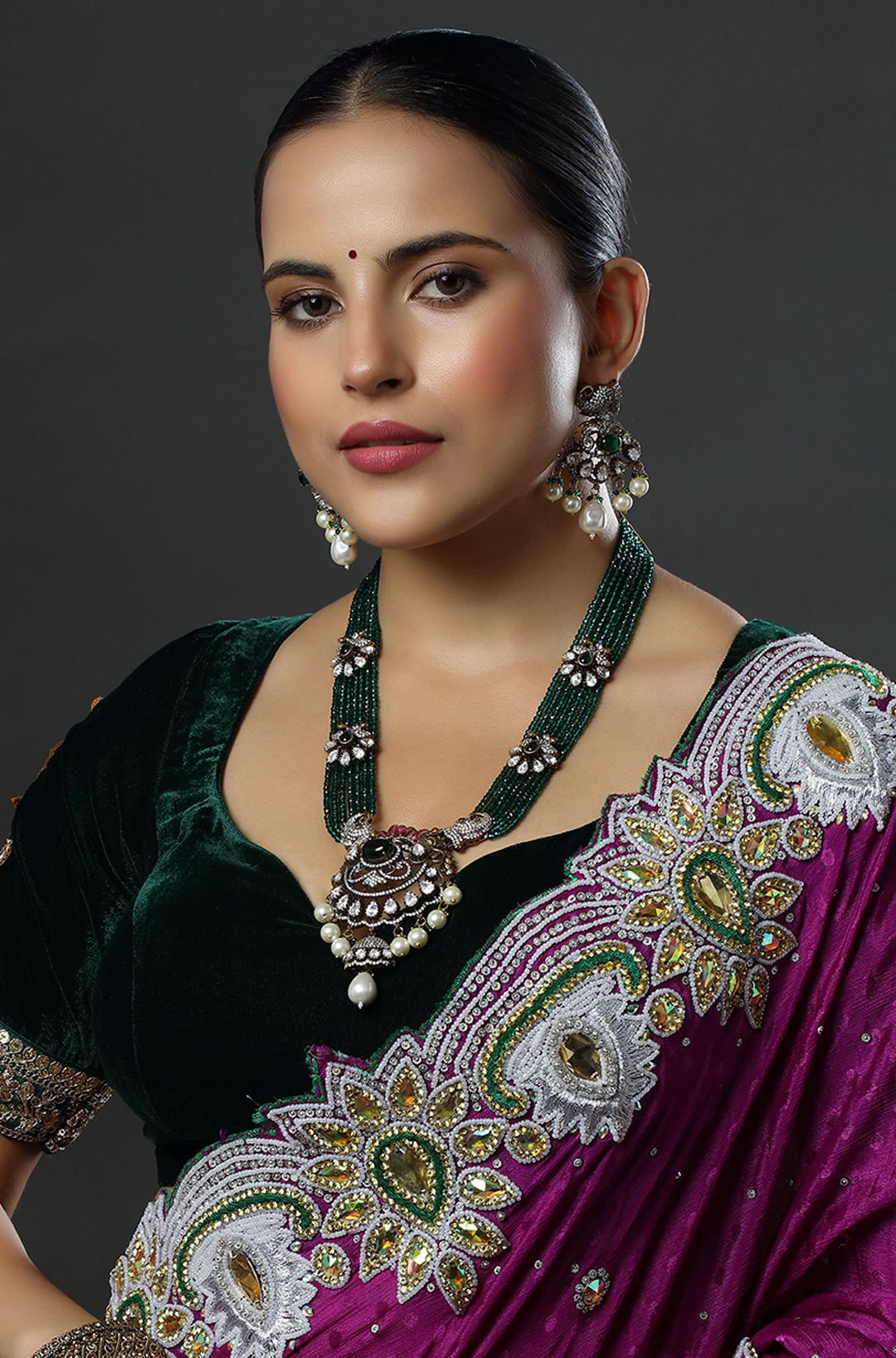 Emerald Bead Opulence Royal Haar Necklace