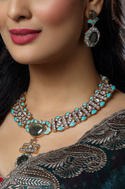 Turquoise Crown Jewel Necklace