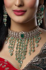 Emerald Waterfall Choker Necklace