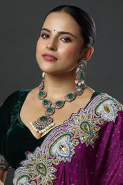 Royal Green Kundan Ensemble Necklace