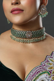 Peacock Green Choker Necklace