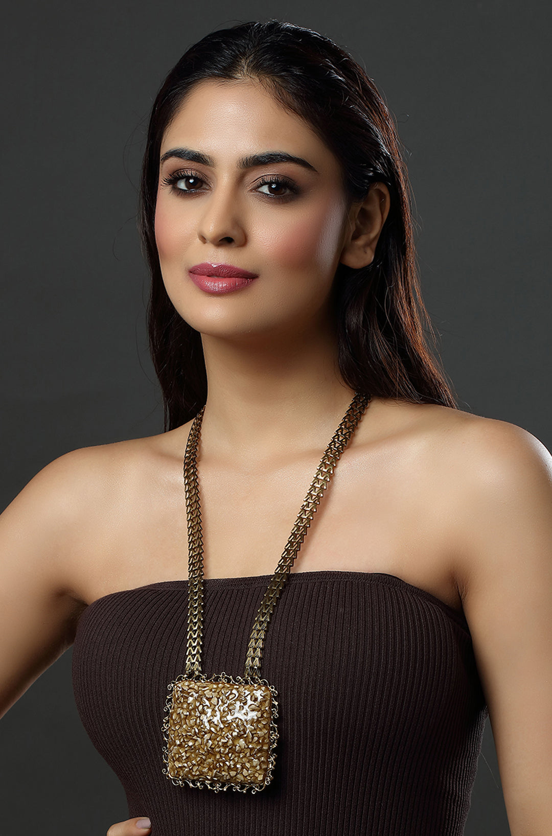 Abstract Square Chain Necklace