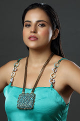 Textured Square Cascade Necklace