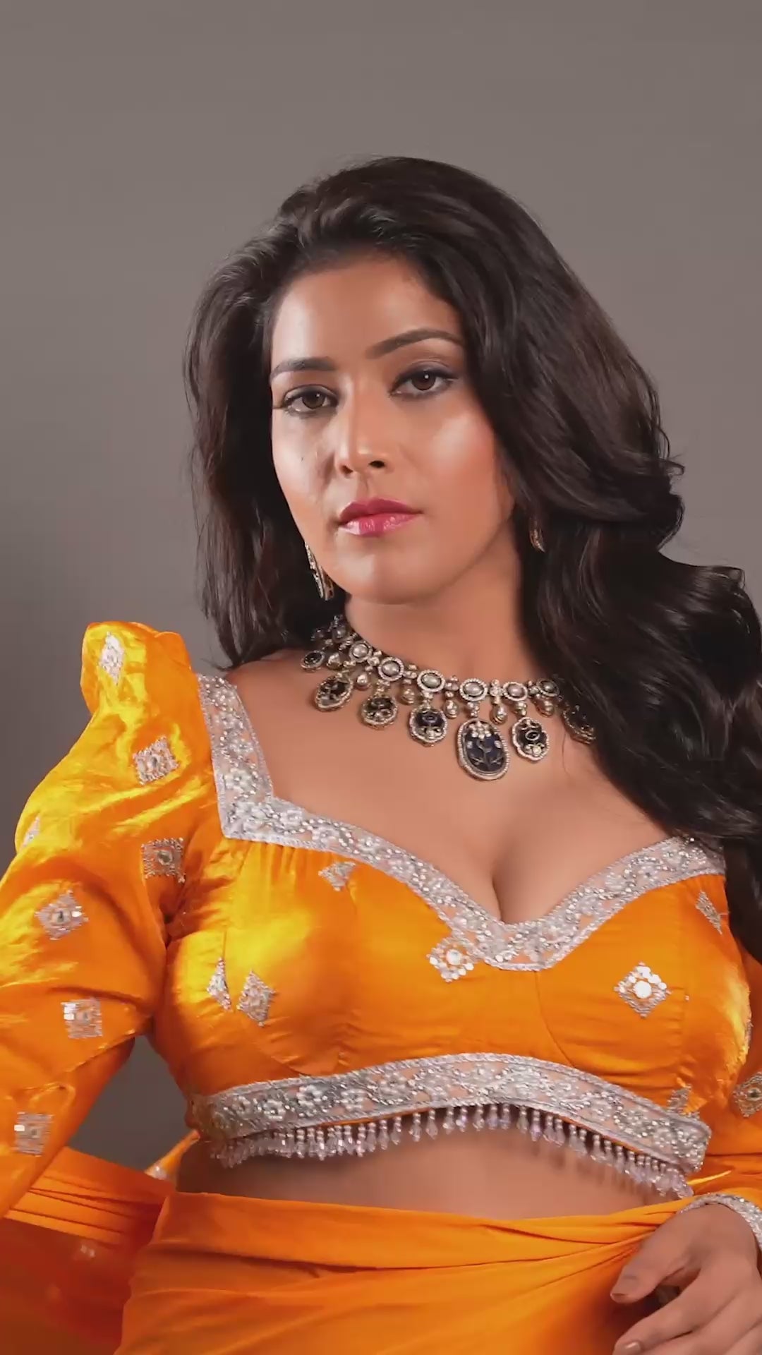 Oxidized Meenakari Silver Plated Pearl Studded Necklace