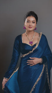 Gold Finish Kundan & Purple Stone Meenakari Necklace