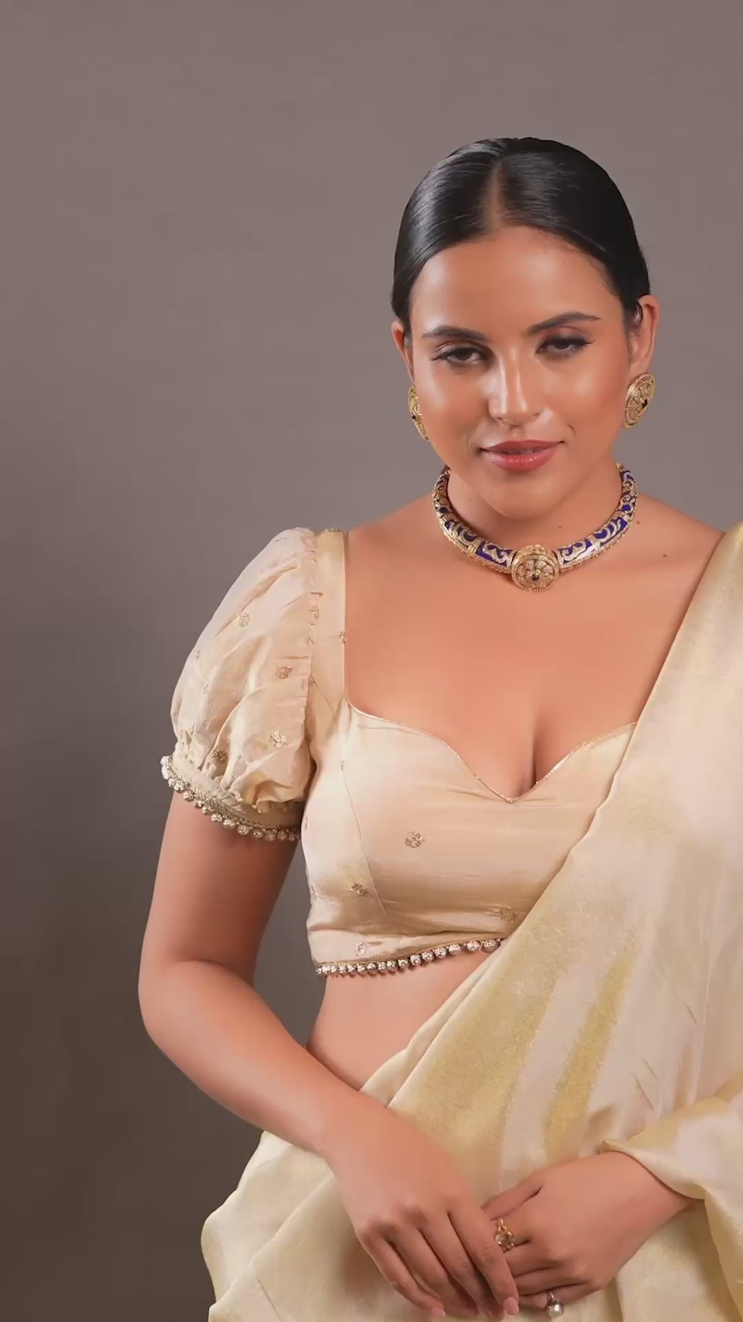 Sabyasachi Inspired Gold Plated Traditional Rajwadi Hasli Necklace
