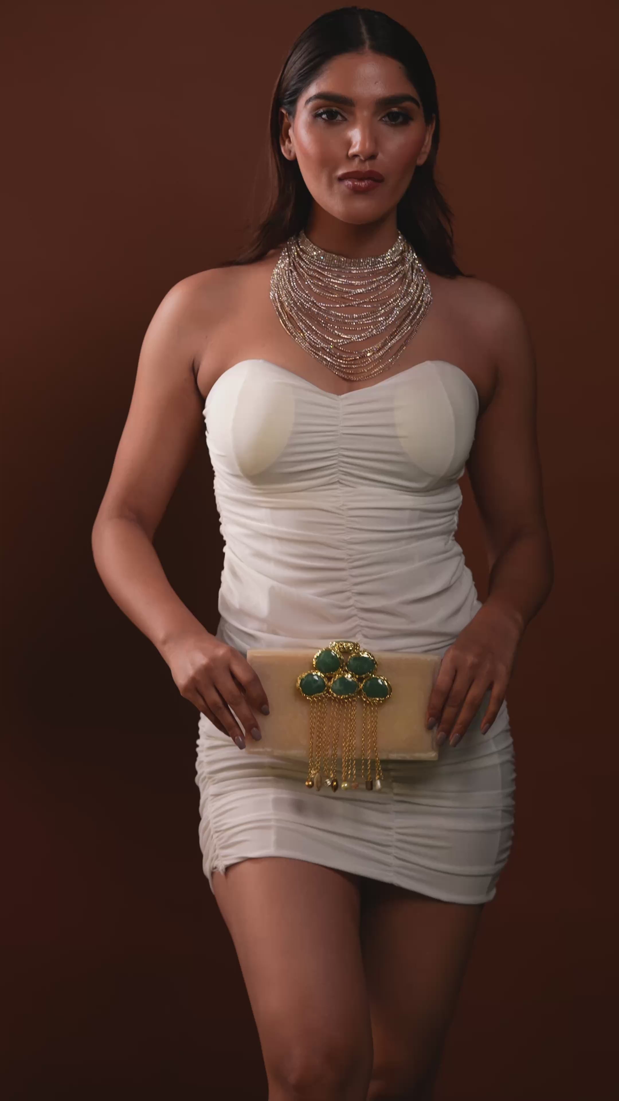 Luxury Ivory Resin Minaudiere Clutches