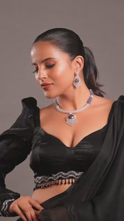 Sparkling Elegance Radiant Brilliance American Diamond Choker Necklace