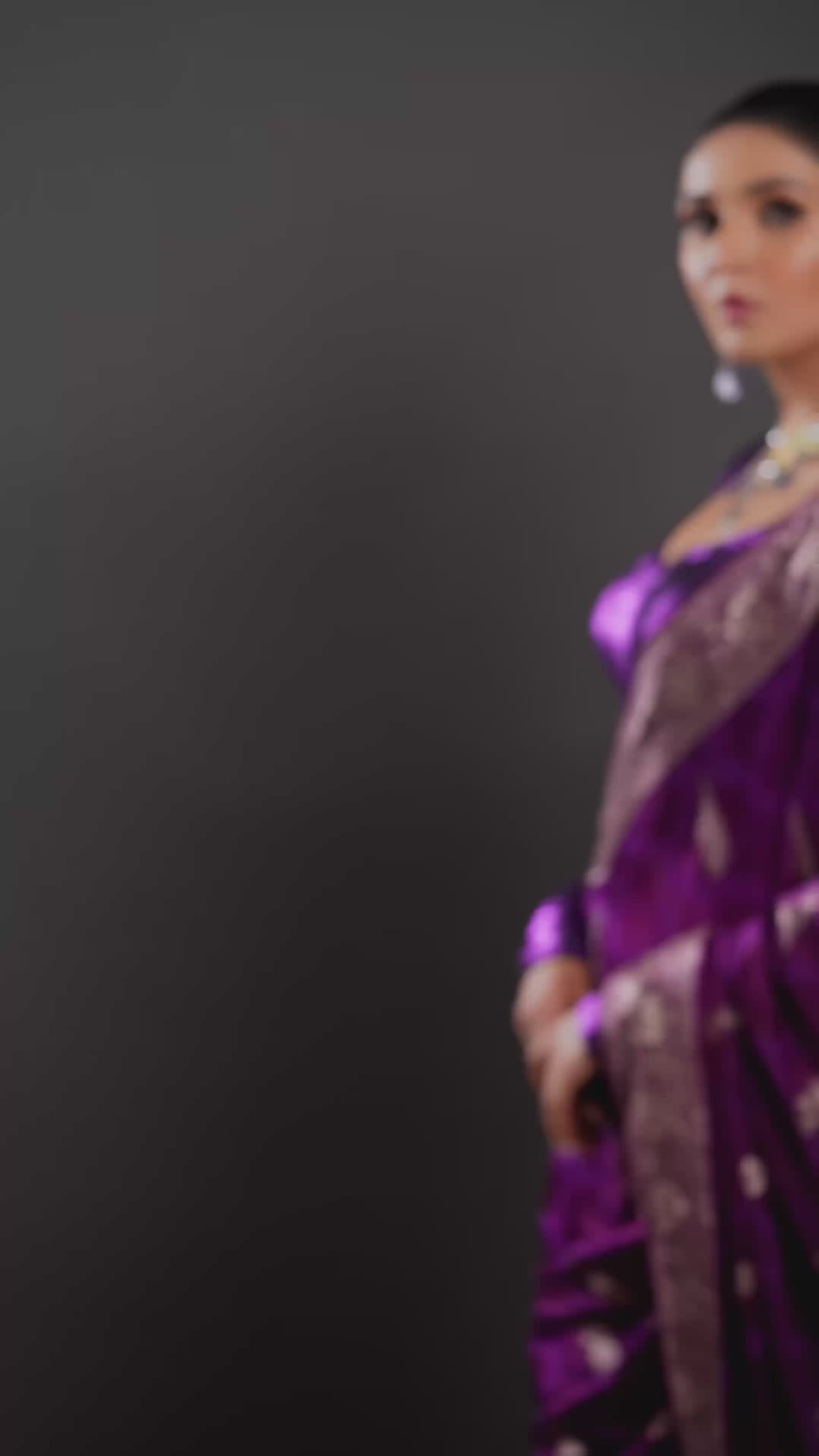 Purple Stone & Purple Beads Drop Kundan Bridal Choker Necklace