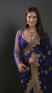 Gold Finish Multi-Colored Moissanite Kundan Layered Necklace