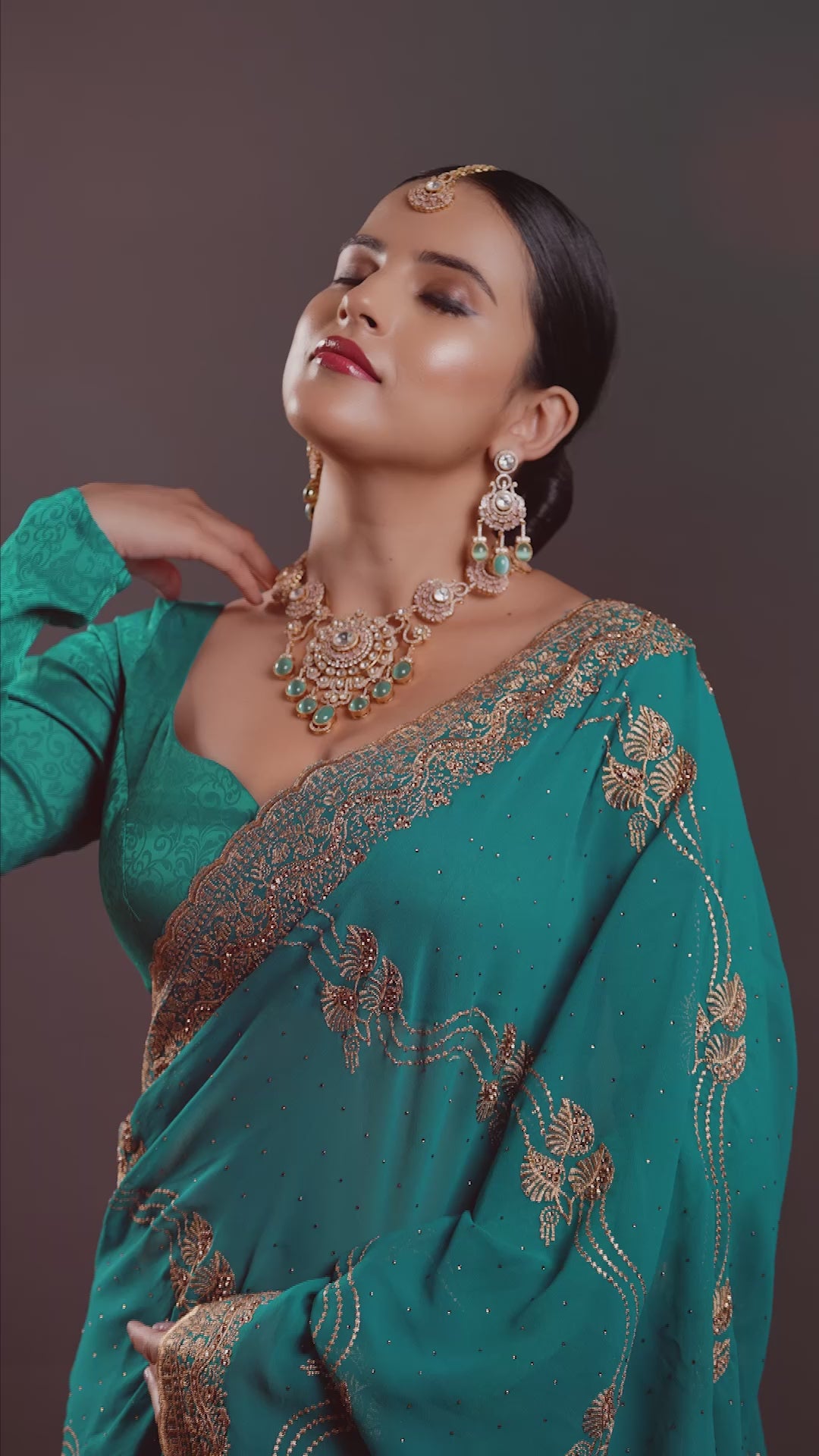 Zenith Aqua Kundan Serenity Necklace