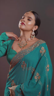 Zenith Aqua Kundan Serenity Necklace