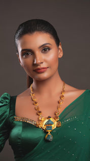 Crystal Necklace with Gold Plated Pendant