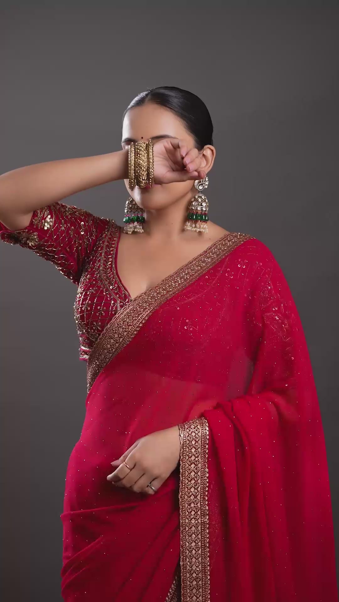 Emerald Jhankar Jhumkas