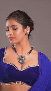 Blue Oxidized Necklace