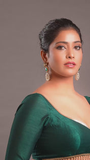 Tiger Embellished Emerald Earrings