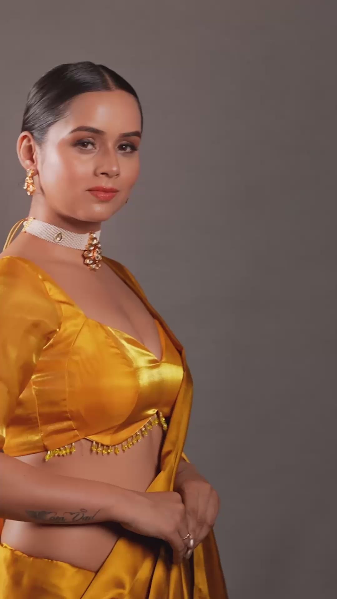Classic Gold Plated Kundan Moissanite Choker Necklace