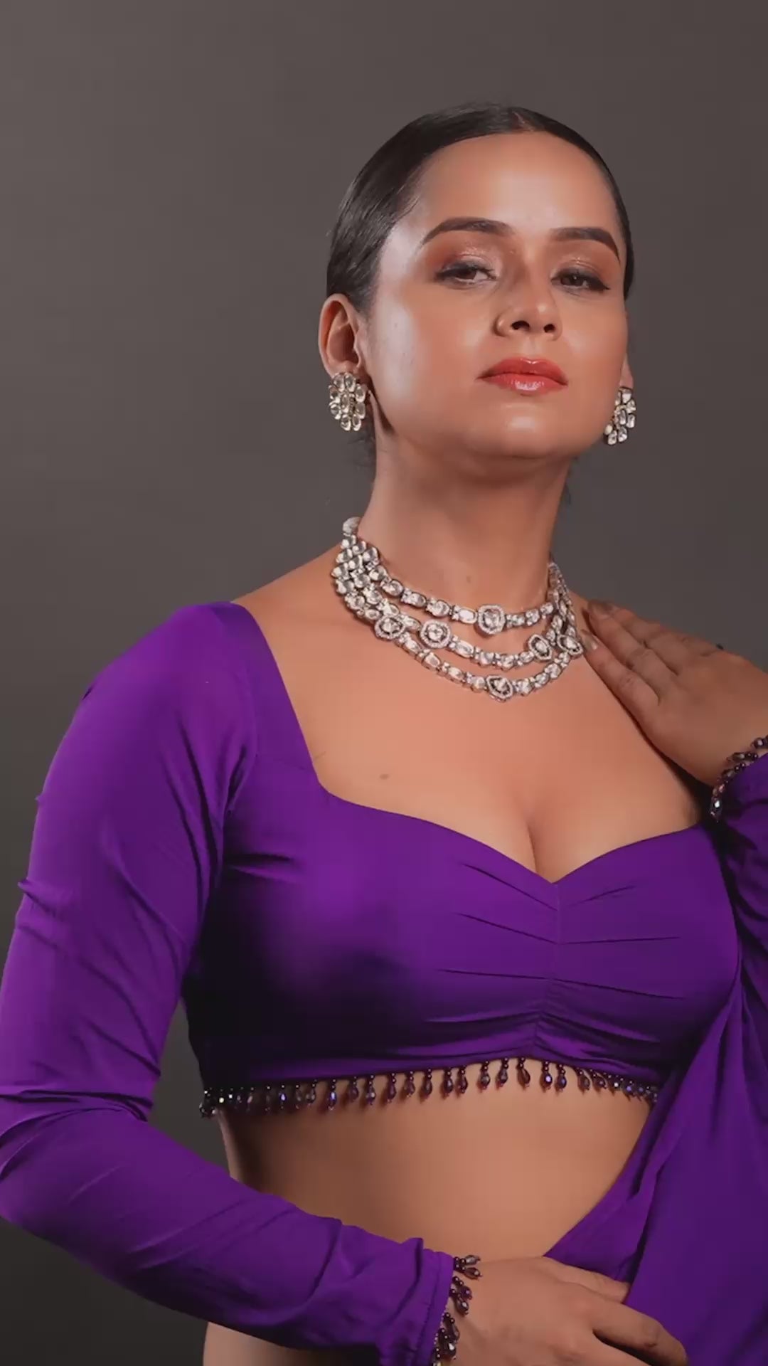 Gold Plated Kundan Polki Meenakari Layered Necklace