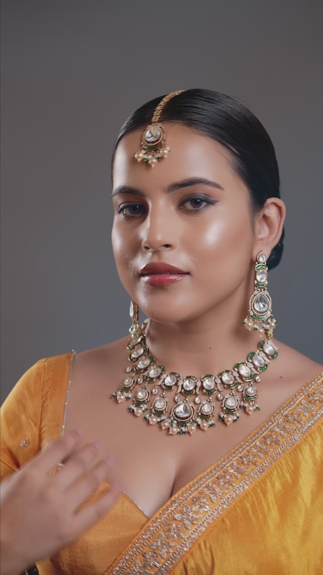 The Polki Kundan Pearl Elegance Necklace