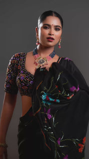 Heritage Blend Gulabi Neel Kundan Bead Necklace