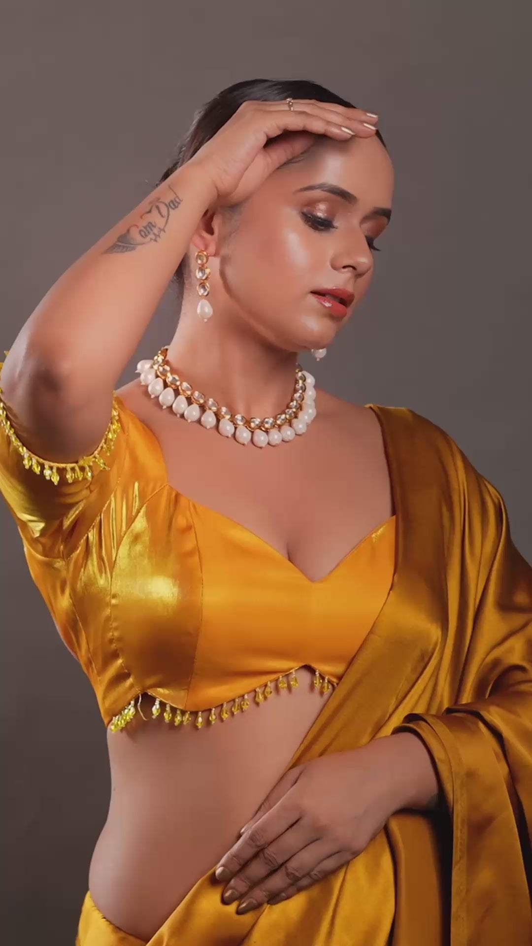 Gold-Plated Kundan & Pearl Necklace