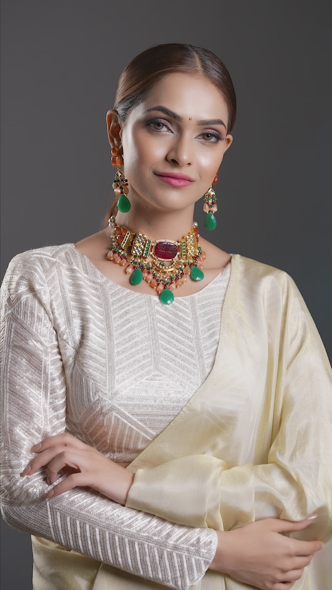 Imperial Garnet & Emerald Choker Necklace
