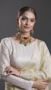 Imperial Garnet & Emerald Choker Necklace