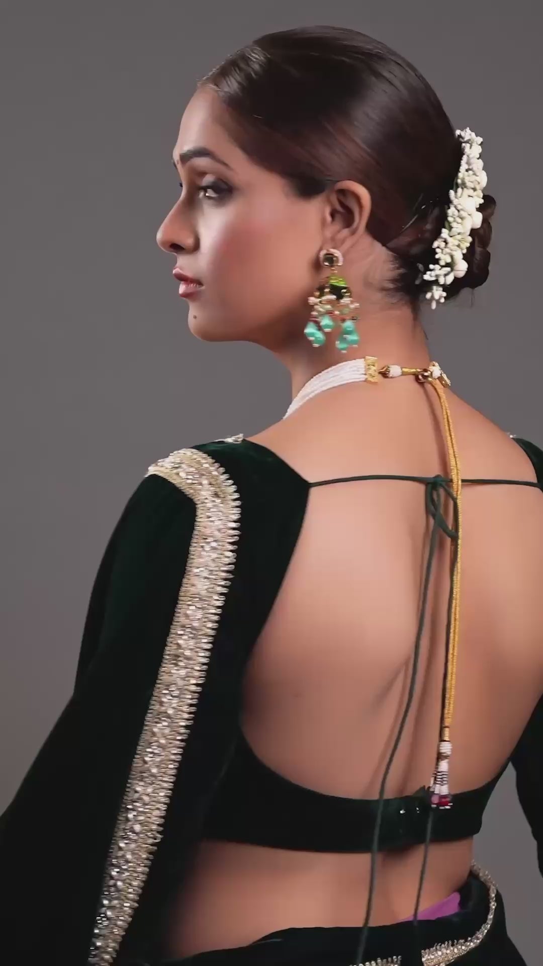Green Meenakari with Multistrands & Kundan Necklace