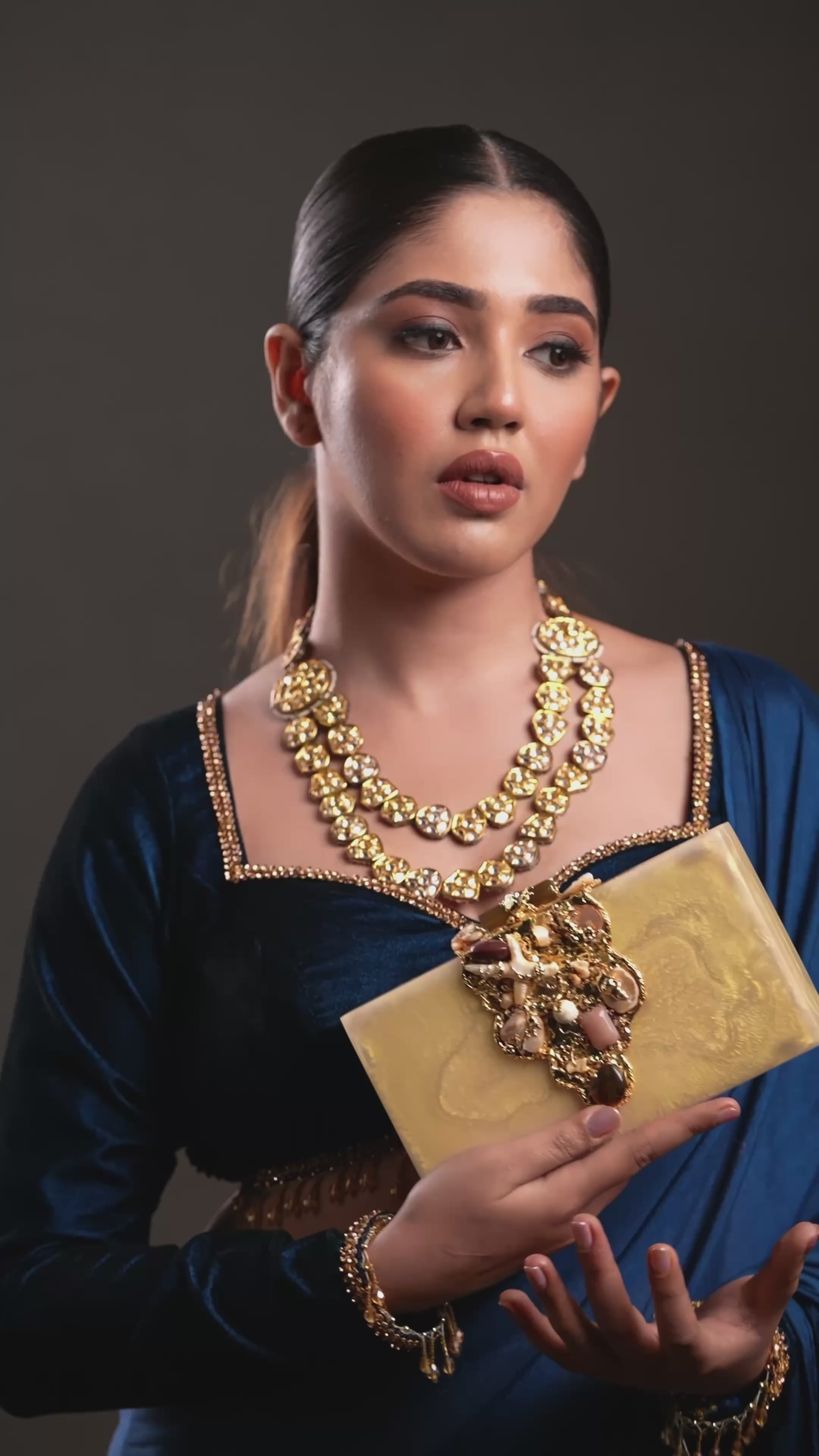 The Golden Garden Ivory Gold Minaudiere Clutches