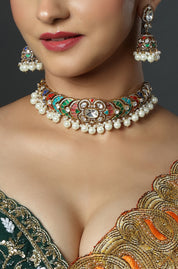 Pearl & Meenakari Traditional Choker
