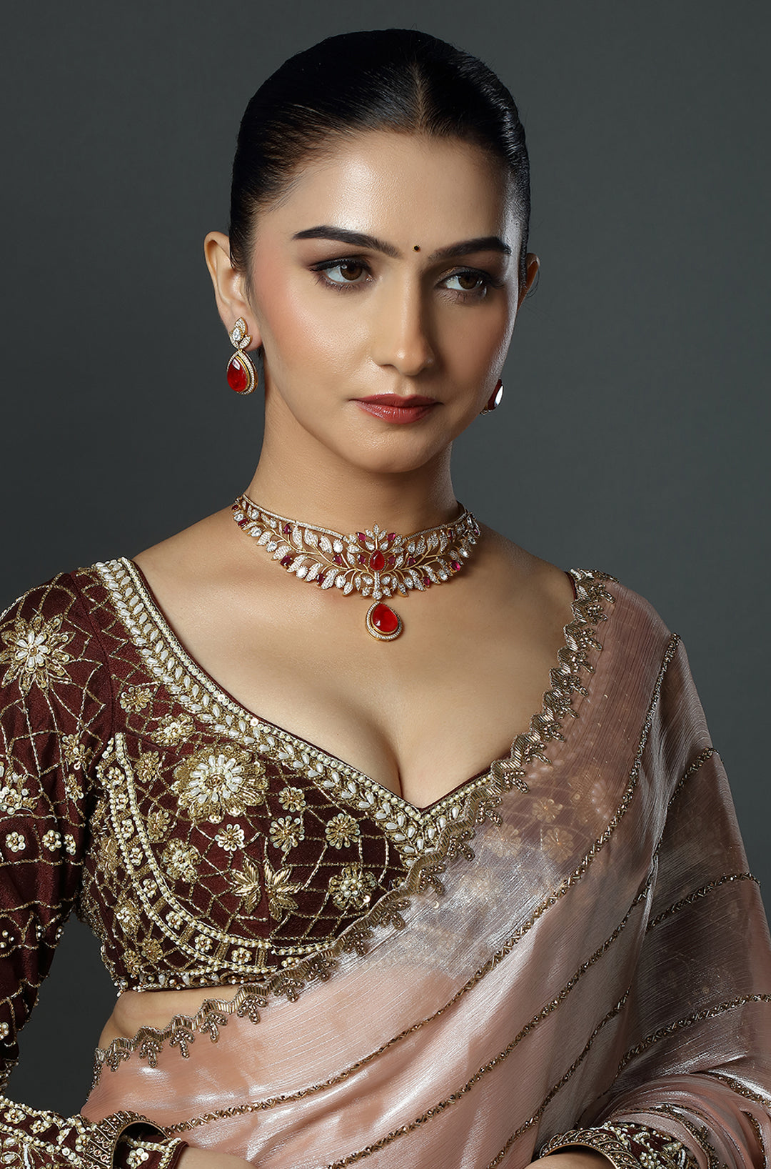 Multicolour Beaded Antique Bridal Necklace Set